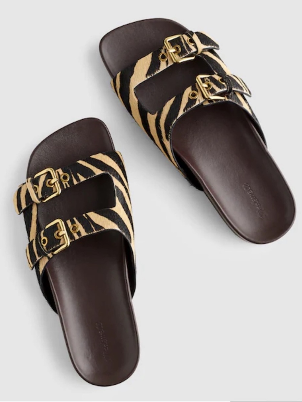 NEW Madewell The Cambrea Double-Strap Sandals Espresso Bean Multi OA582 $138